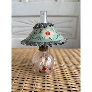 Vintage 30's Rubicon Glamour Lite Perfume Lamp Hand painted w Paper Shade